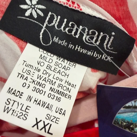 Puanani Red White Hibiscus Dress size XXL NEW - Picture 4 of 7
